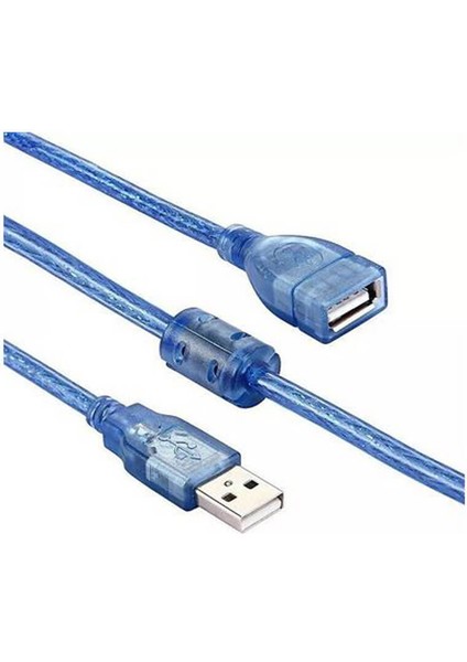 10 Metre - USB Uzatma Kablosu - USB 2.0 Uzatıcı Dişi Erkek Filtreli Mavi 10MT