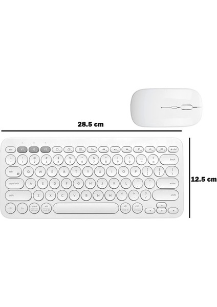 Poco Pad 12.1" Uyumlu Kablosuz Bluetooth Pilli Klavye Mouse Seti - Beyaz fiyatları