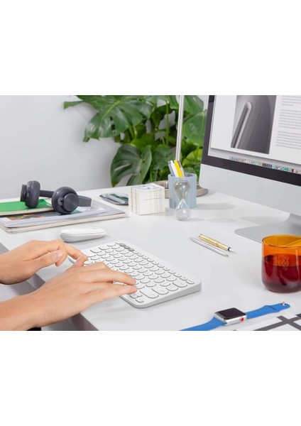 Poco Pad 12.1" Uyumlu Kablosuz Bluetooth Pilli Klavye Mouse Seti - Beyaz fırsatları