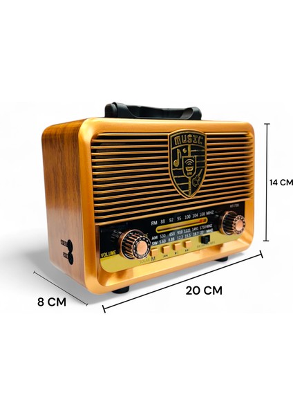 Güneş Panelli Nostaljik Radyo,bluetooth Özellikli Nostalji Radyo