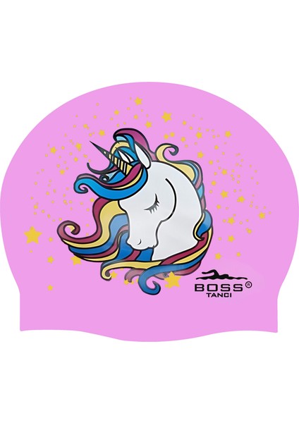 Premıum Serıes Unicorn Baskılı Silikon Bone Yüzücü Havuz ve Deniz Bonesi