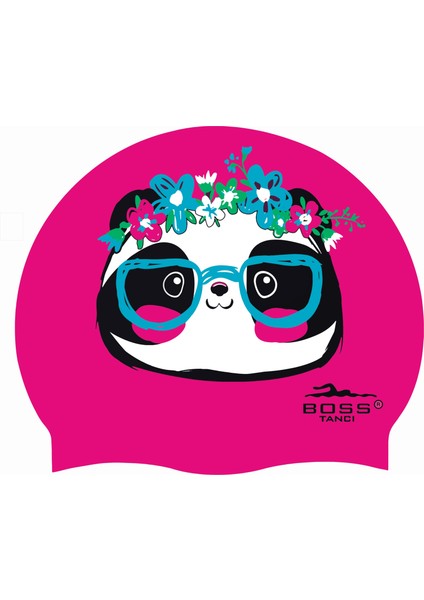 Premıum Series Panda Baskılı Silikon Bone Yüzücü Havuz ve Deniz Bonesi