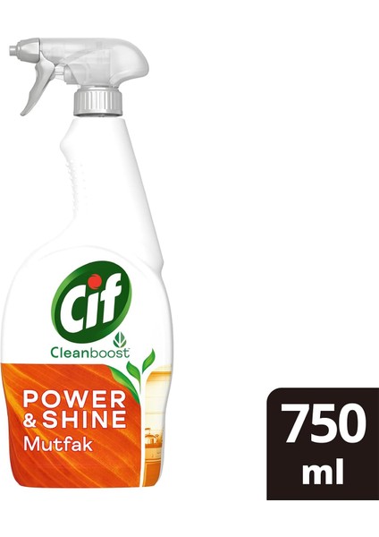 Cif Power Shine Cleanboost Sprey Temizleyici Mutfak Için Temizleyici ve Yağ Çözücü 750 ml fiyatları