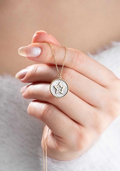 14 Ayar Altın Çerçeveli Yıldız Kolye fiyatları