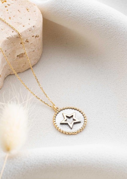 14 Ayar Altın Çerçeveli Yıldız Kolye fırsatları