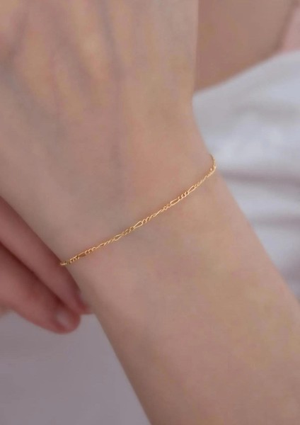 14 Ayar Altın İnce Figaro Bileklik