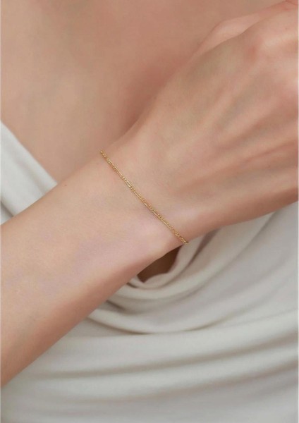 14 Ayar Altın İnce Figaro Bileklik modelleri