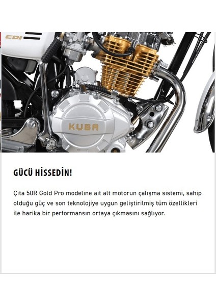 Çita 50-R Pro Motosiklet Beyaz