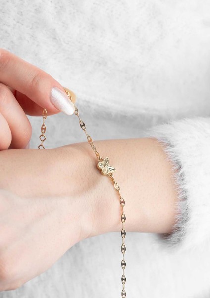 14 Ayar Altın Kelebek Bileklik modelleri