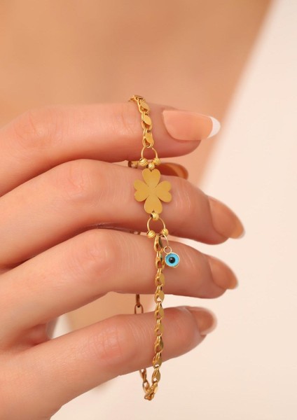 14 Ayar Altın Halep Yonca Bileklik fiyatları