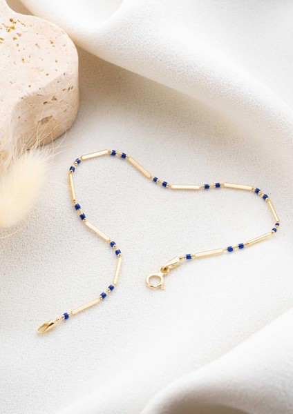 14 Ayar Altın Mavi Mineli Bileklik fırsatları