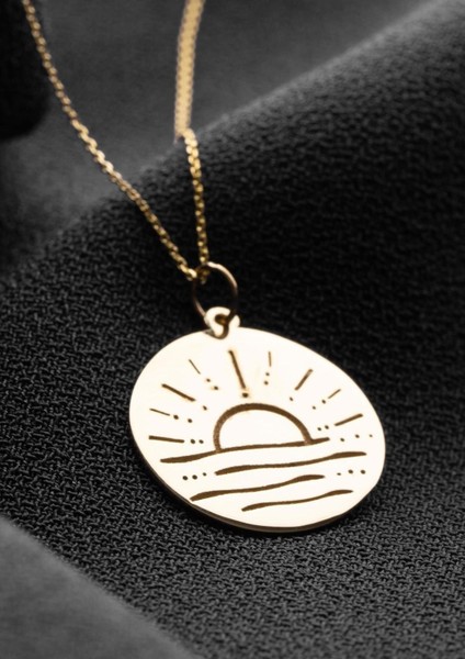 14 Ayar Altın Gün Doğumu Kolye indirimleri