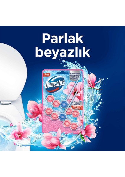 Domestos Wc Blok 5'li Güç Tuvalet Bloğu Manolya Ferahlığı Maksimum Hijyen 100 G fırsatları