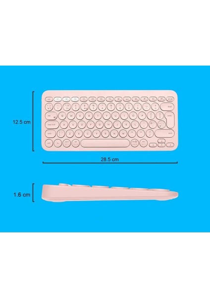 Huawei Matepad 11 (2023) 11" Uyumlu Kablosuz Bluetooth Pilli Klavye Mouse Seti - Pembe