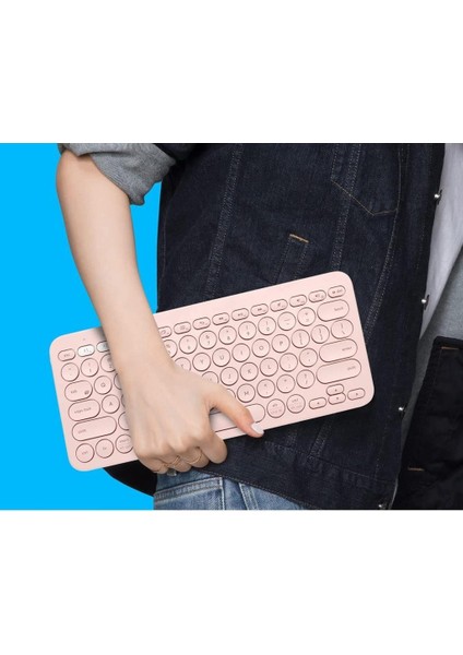 Huawei Matepad 11 (2023) 11" Uyumlu Kablosuz Bluetooth Pilli Klavye Mouse Seti - Pembe
