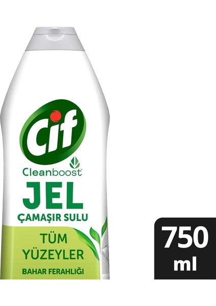 Cif Jel Yüzey Temizleyici Cleanboost Tüm Yüzeyler Için Leke Çıkarıcı Çamaşır Sulu Bahar Ferahlığı 750 ml fiyatları