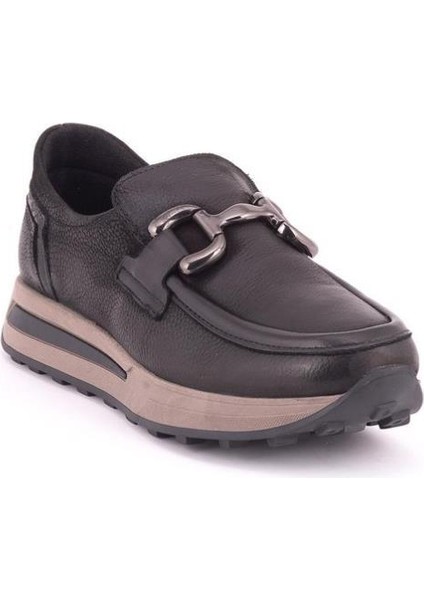 D24KA-3260 Kaymaz Tokalı Loafer Deri Kadın Ayakkabı
