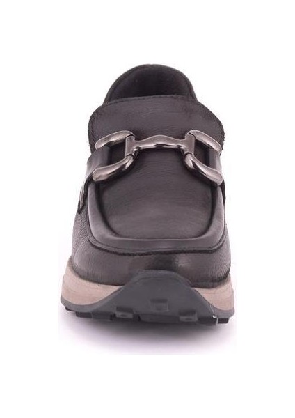D24KA-3260 Kaymaz Tokalı Loafer Deri Kadın Ayakkabı