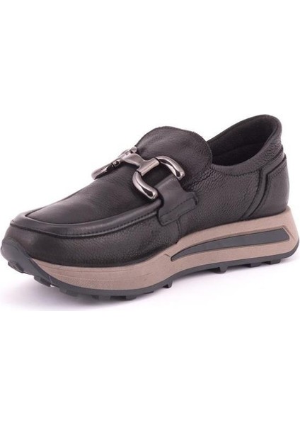 D24KA-3260 Kaymaz Tokalı Loafer Deri Kadın Ayakkabı