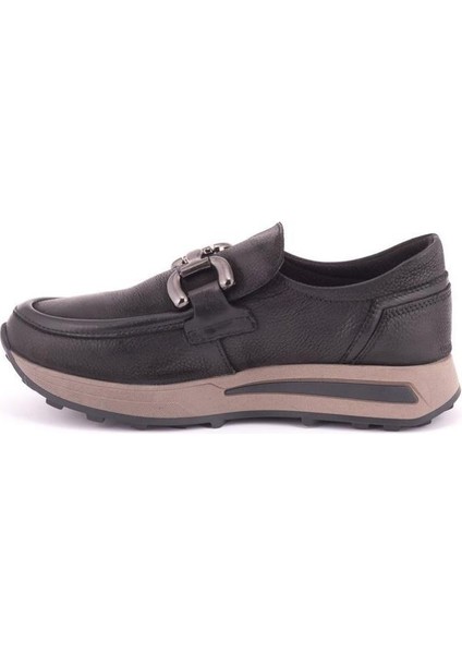 D24KA-3260 Kaymaz Tokalı Loafer Deri Kadın Ayakkabı