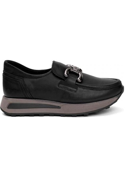 D24KA-3260 Kaymaz Tokalı Loafer Deri Kadın Ayakkabı