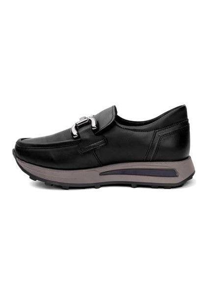 D24KA-3260 Kaymaz Tokalı Loafer Deri Kadın Ayakkabı