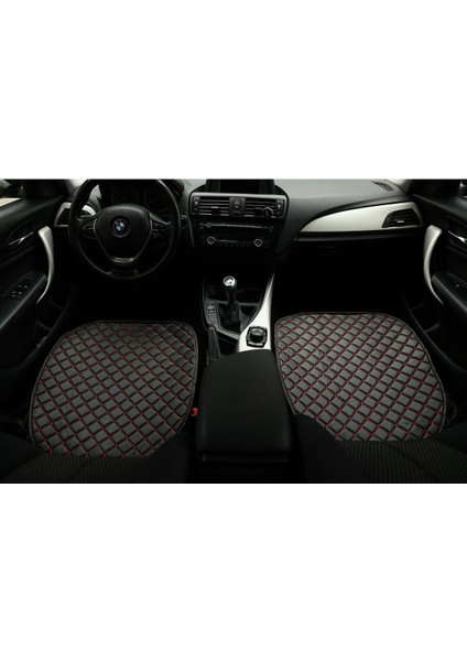 Oto Koltuk Minderi Suni Deri Ön Iki Koltuk ve Arka Oturak 3'lü Ön Siyah Kırmızı fiyatları