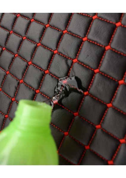 Oto Koltuk Minderi Suni Deri Ön Iki Koltuk ve Arka Oturak 3'lü Ön Siyah Kırmızı indirimleri