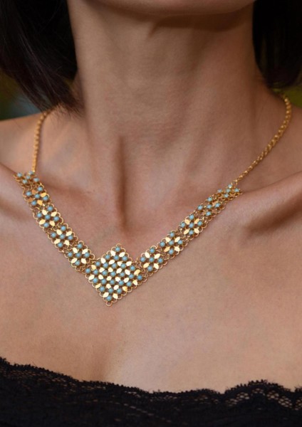 14 Ayar Altın Parçalı Firuze Kolye