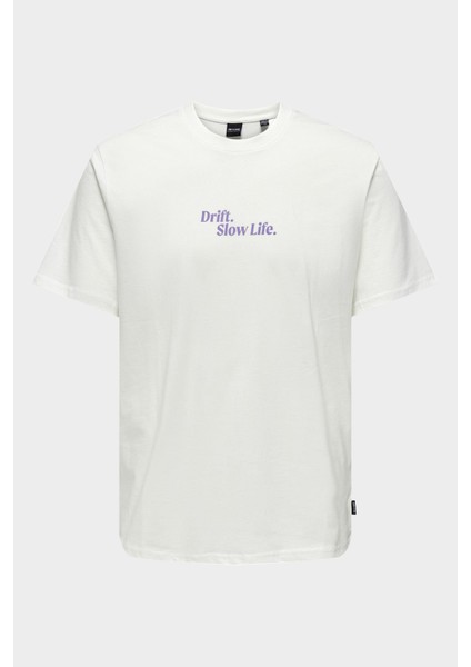 Onskye Reg Photo Ss Tee Erkek Beyaz T-Shirt - 22028726