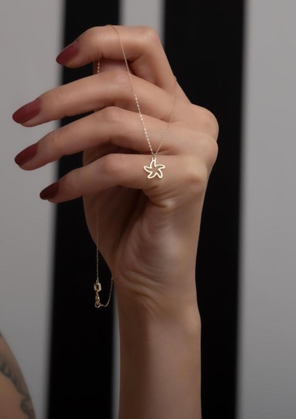 14 Ayar Altın Deniz Yıldızı Kolye modelleri