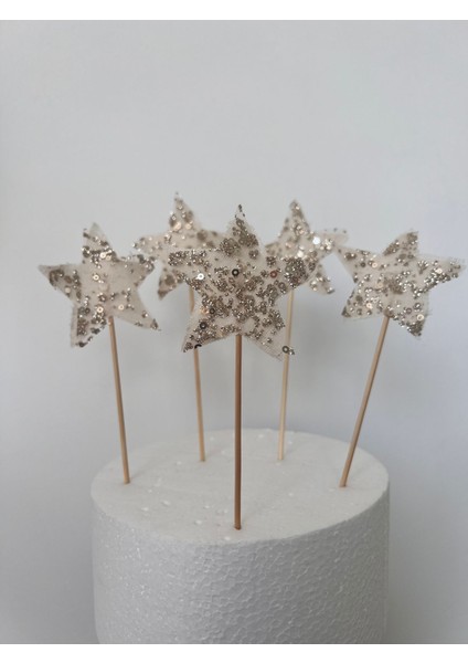 Pullu Yıldız Pasta/cupcake Süsü