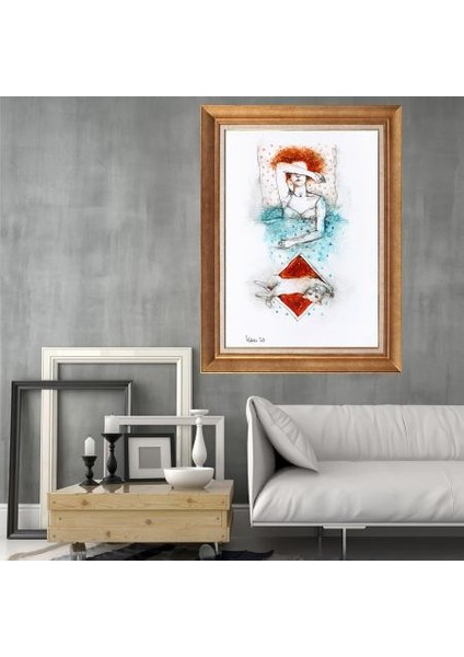 Altın Çerçeveli Paspartulu Tablo RF3060