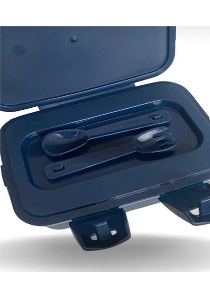 Uzay Kare Model Kaşıklı 4 Bölmeli 2 Katlı Beslenme Kutusu modelleri