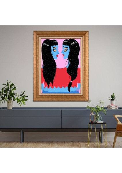 Altın Çerçeveli Paspartulu Tablo RF1359