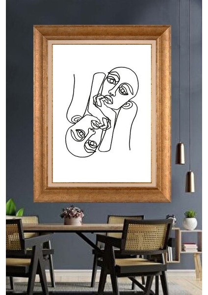 Altın Çerçeveli Paspartulu Tablo RF394