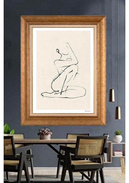 Altın Çerçeveli Paspartulu Tablo RF4570