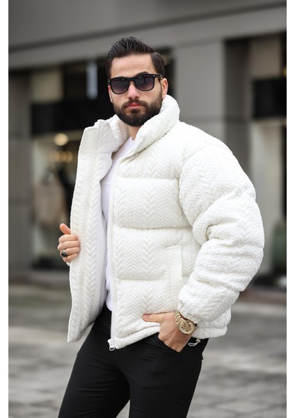 Erkek Dik Yaka Kışlık Örme Mont