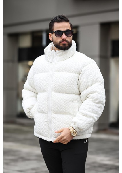 Erkek Dik Yaka Kışlık Örme Mont modelleri