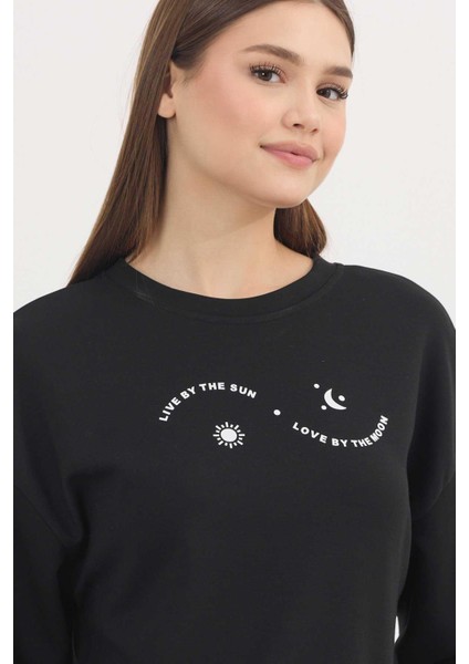 4003 Baskılı Sweat Siyah fırsatları