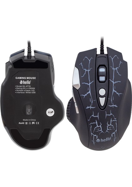 Hello HL-4719 Kablolu Oyuncu Gamıng Mouse (4767) - CLR3198-4455