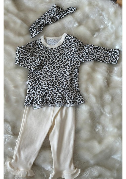 Agatha Kız Bebek Leopar Desenli 3'lü Takım fiyatları