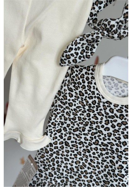 Agatha Kız Bebek Leopar Desenli 3'lü Takım fırsatları