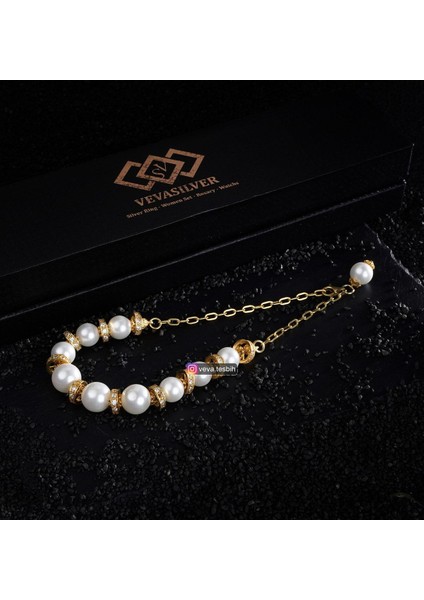 Doğal Inci Taşlı 925 Ayar Gümüş Püsküllü Tesbih Bileklik modelleri