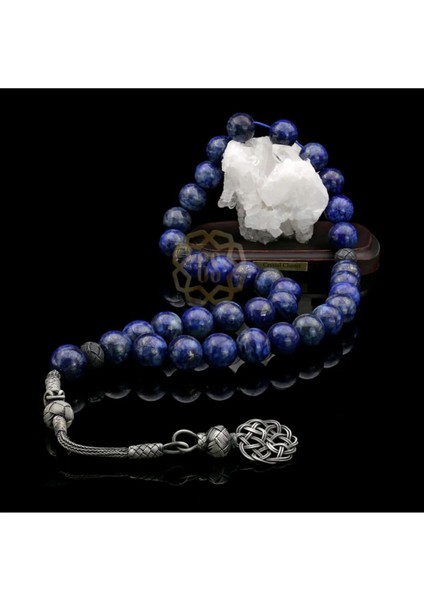 Lapis Lazuli Taşı 10 mm 1000 Karat Gümüş Püsküllü Tesbih