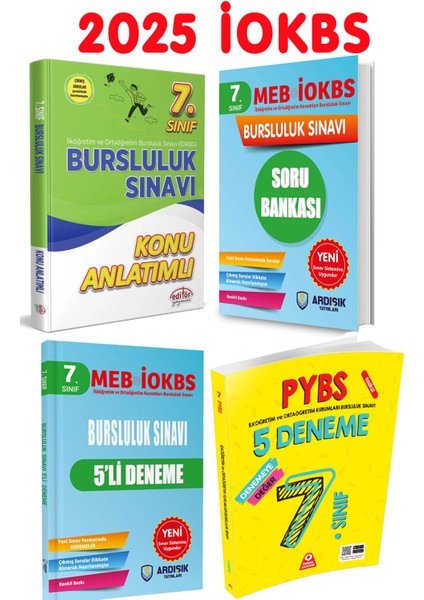 (Sınıf: 7) Bursluluk Sınavı Konu Soru Deneme Sınavı Seti 4 Kitap