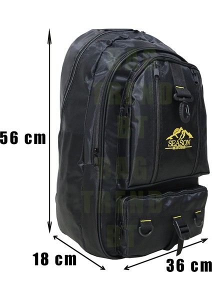 Season Mountaıner Dağcı Sırt Çantası,kalın Kumaş,45 Litre Hacim,(Siyah)