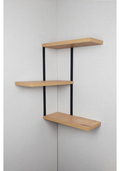 Metal Ahşap Mutfak Köşe Rafı Tezgah Üstü Düzenleyici Oda Kitaplık Banyo Mutfak Rafı Baharatlık