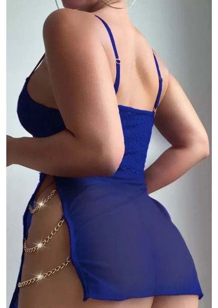 Hotflirt MADAM2360/2362 Zincirli Gecelik - Mavi - L-Xl fiyatları