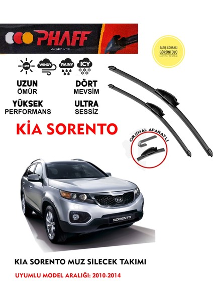 Kia Sorento Muz Muz Silecek 2.2 Crdi 2.5 Crdi Motor (2010-2014) Arası Araca Özel Aparat